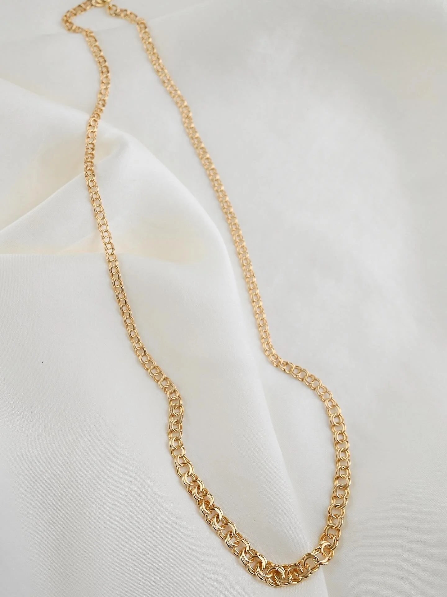 Incredible Beautiful Swedish Link Necklace 18K Gold Sweden 1955