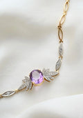 Ethereal One of A Kind Sunburst Amethyst x Topaz Bracelet 18K Gold Swedish Vintage