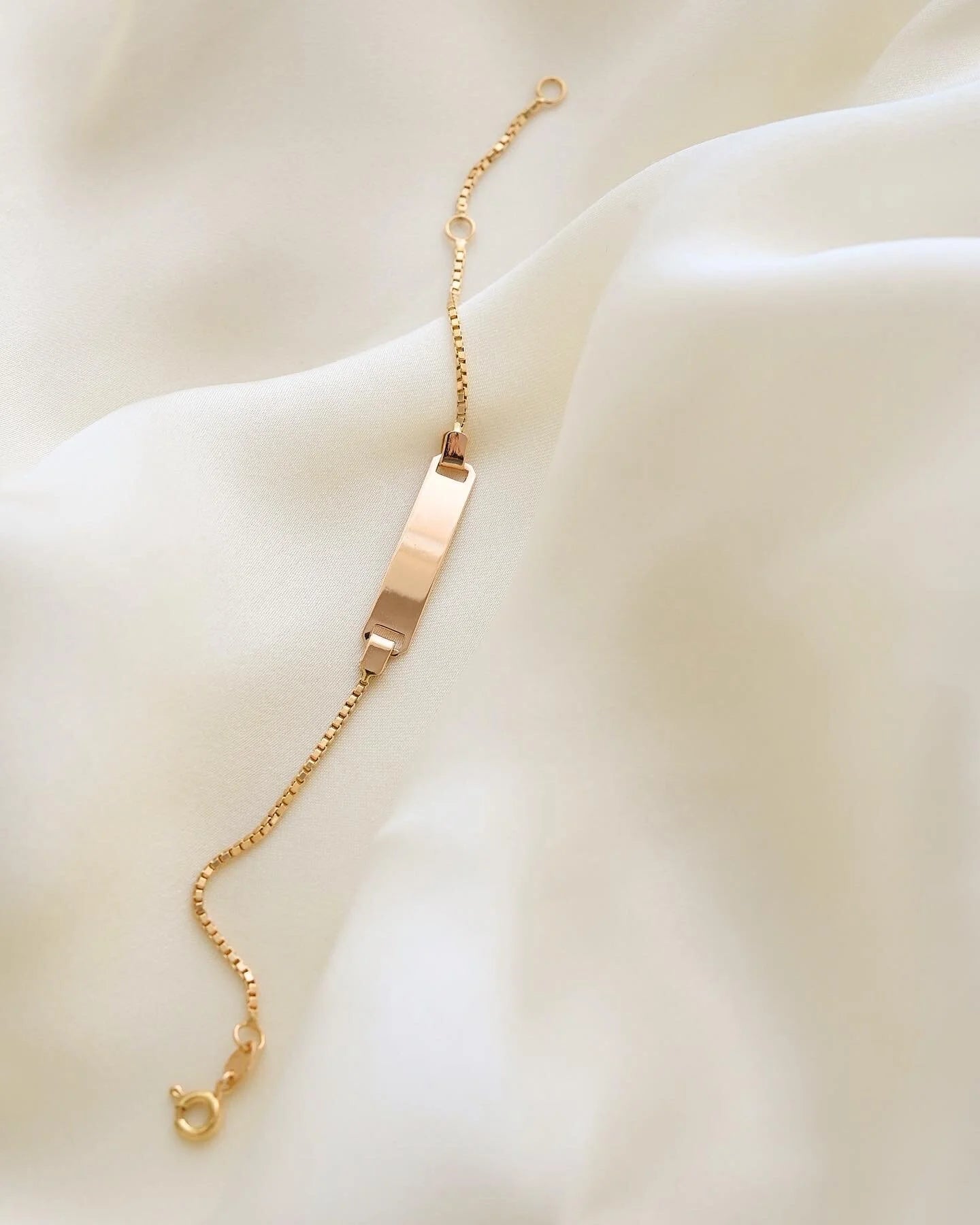 Small Wrist Name Plate Bracelet 18K Gold 1980