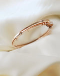 Sublime Antique Old Mine Cut Diamond Bangle 18K Gold Beg 1900s