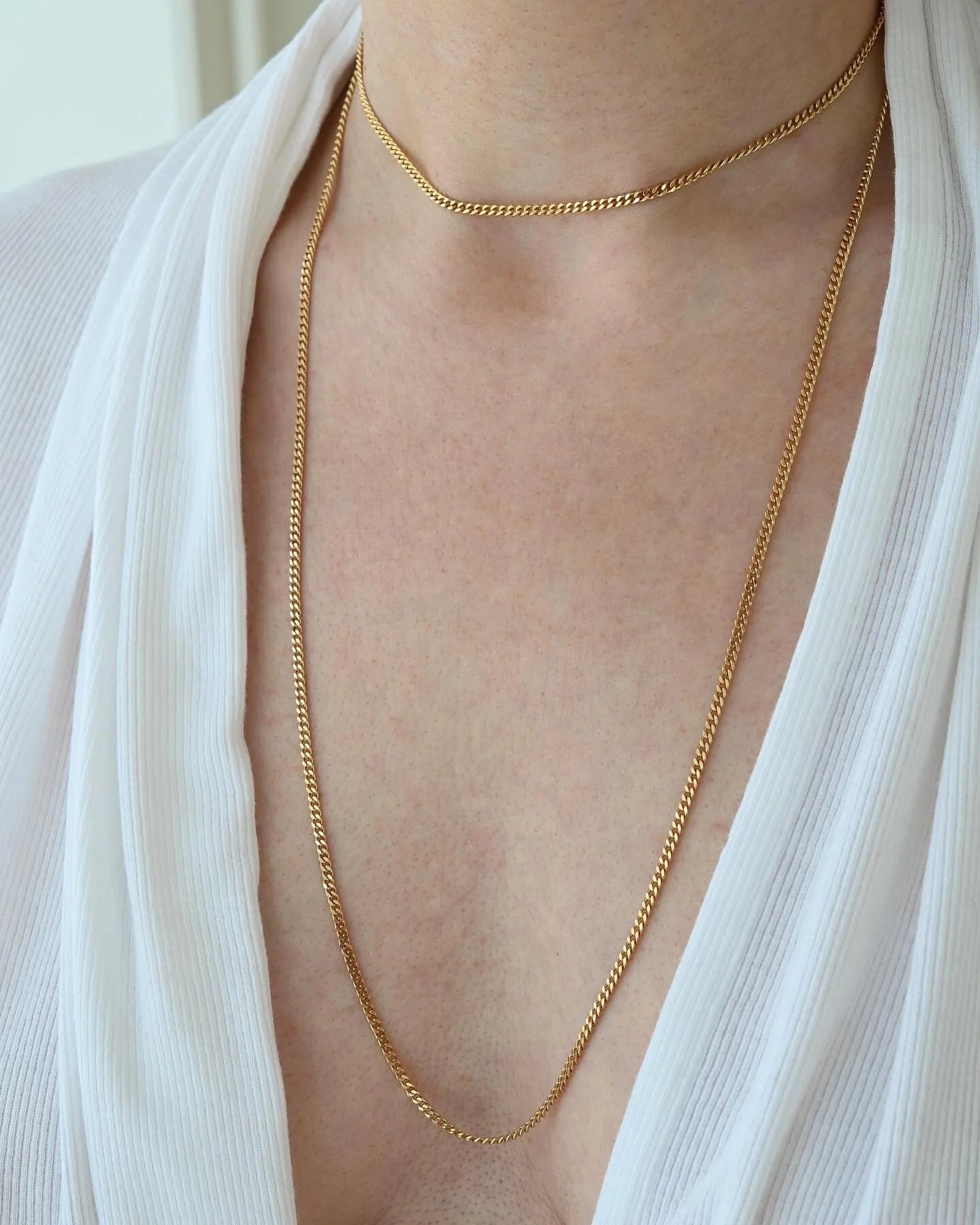 Super Long Super Versatile Curb Link Chain 14 Gold