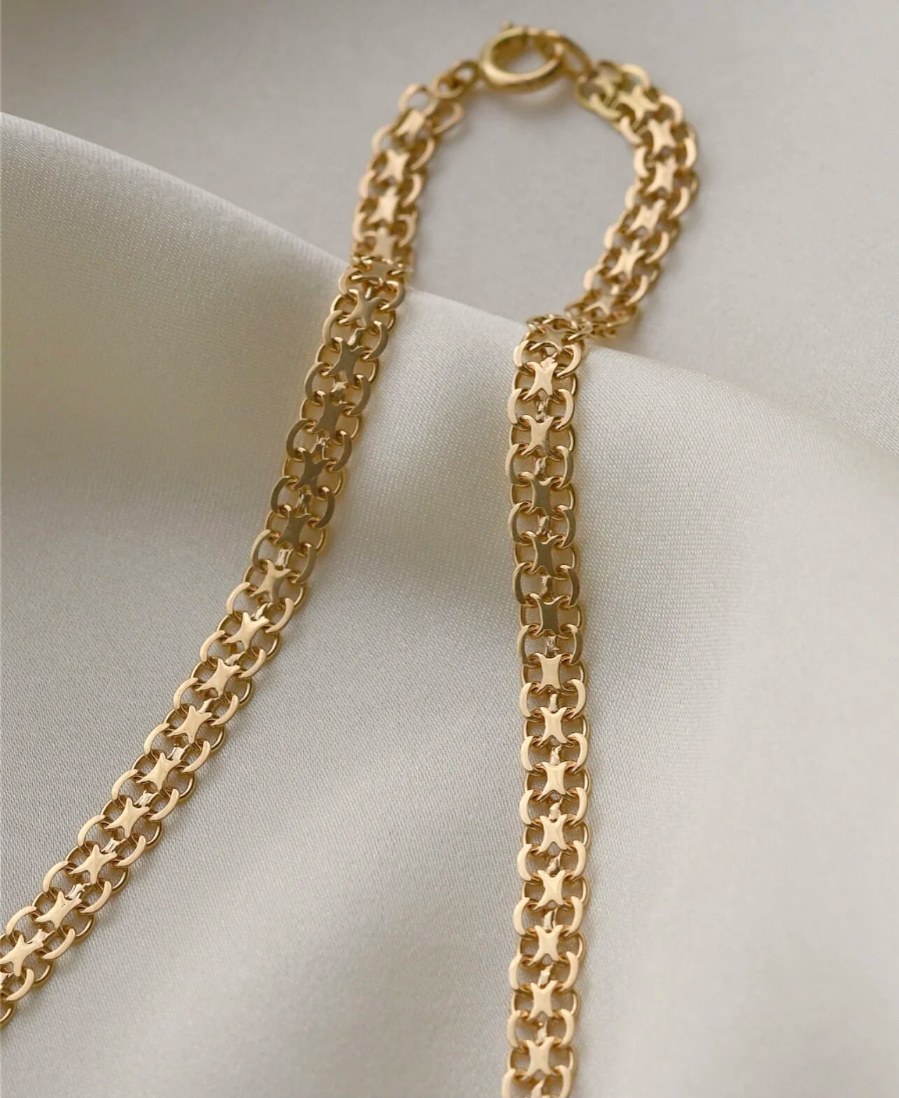 Beautiful Swedish X Link Chain 18K Gold 1960