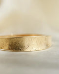Sublime Danish Vintage Bangle w Flower Engravings 14K Gold 1960s