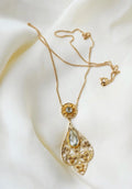 Stunning Antique Cannetille Work 125 Year-old Aquamarine Necklace 18K Gold 1921 Sweden