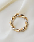 Rare Vintage Twisted Two Tone Band 18K Gold 1944
