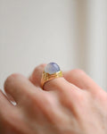 Totally Dreamy Scandinavian Vintage Moonstone Ring 18K Gold With Box 1955