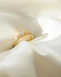 Lemon and Sunshine Ring w Diamonds 18K Gold
