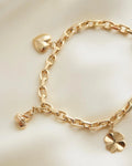 Cute 26 Grams Chunky Danish Vintage Charm Bracelet 14K Gold 1980