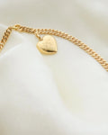 Cute Classic Curb w Puffy Heart 18K Gold 1955