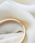 Divine Flower Engraved Danish Vintage Bangle 14K Gold