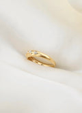 Sweet Heart Diamond Band 18K Gold Vintage 1970s