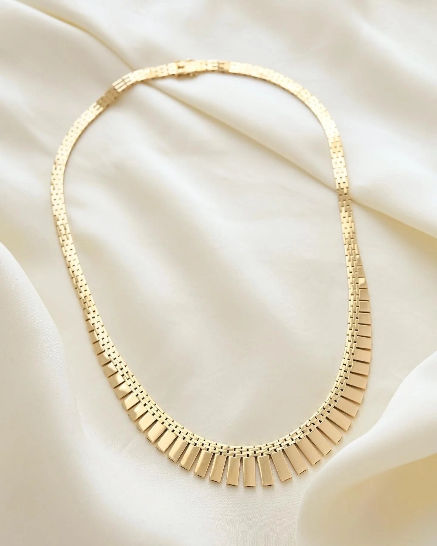 Rare Longer Danish Vintage Cleopatra Necklace 14K Gold 1966