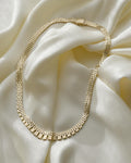 Perfect Rare Brick Link Necklace 14K Gold 1960s