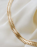 Extraordinary 59 Grams Sexy Flat Curb Link Necklace 14K Gold 1970