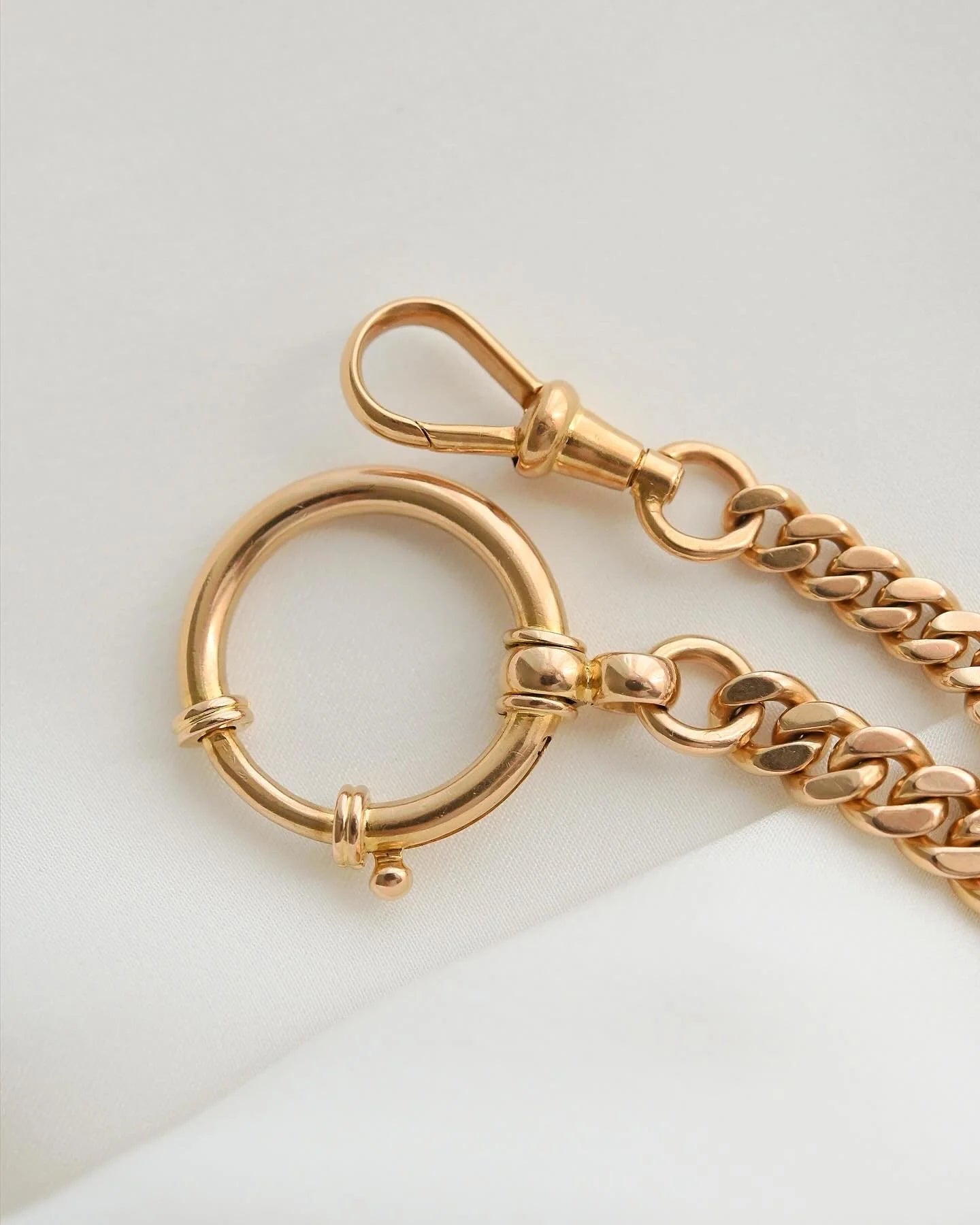 Extraordinary Chunky 23 Grams Antique Watch Chain Bracelet 18K+ Carat Beg. 1900s
