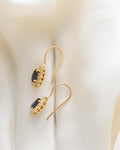 Timeless Diamond x Sapphire Cluster Danglers 18K Gold 1980s