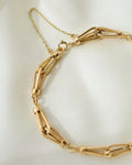 Gorgeous Fancy Link Bracelet 7.5 Inches 18K Gold