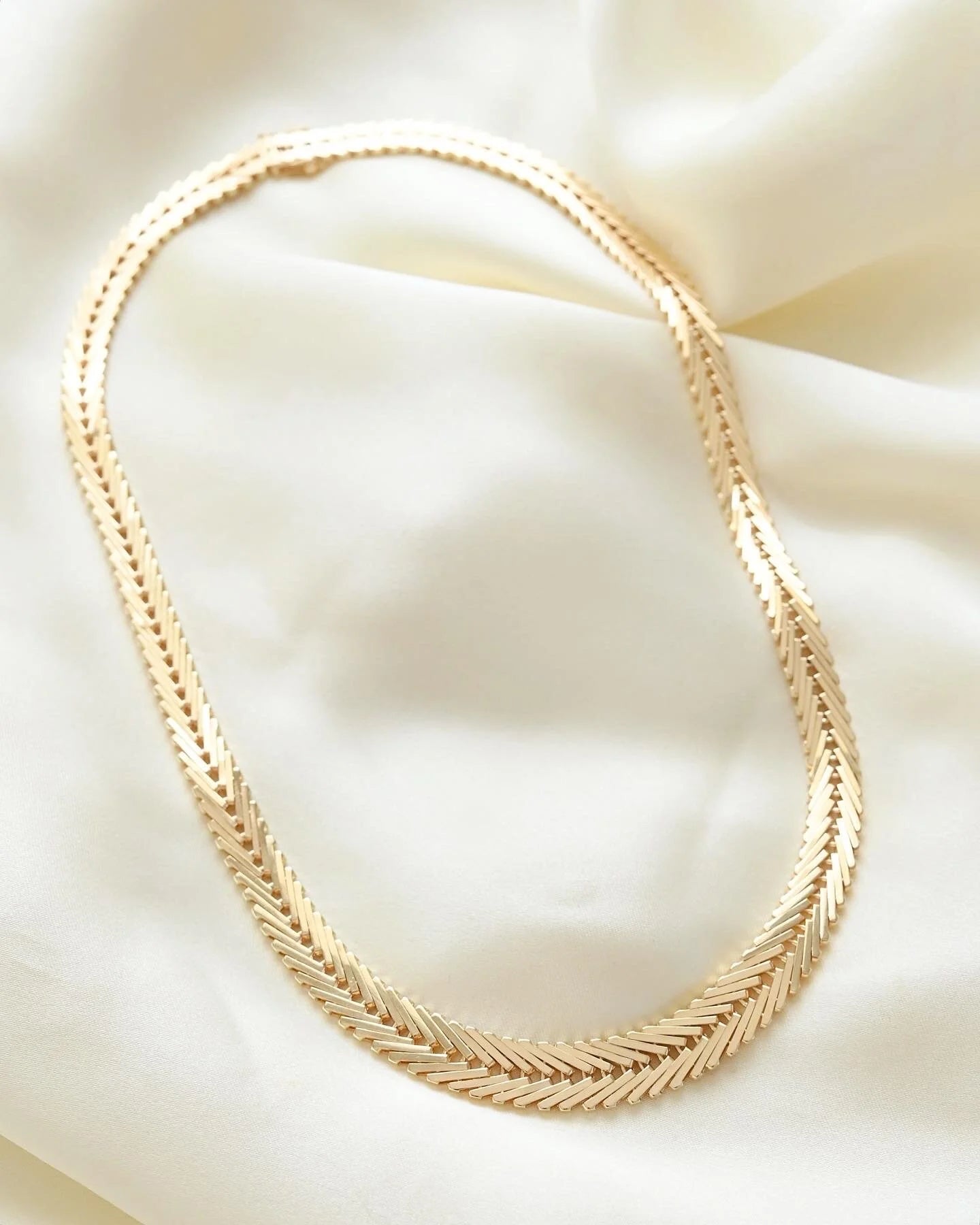 Special Release! (Number 3) Heavy Wide Danish Geneva Link Necklace 14K Gold 1960