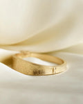 Sublime Danish Vintage Bangle w Flower Engravings 14K Gold 1960s