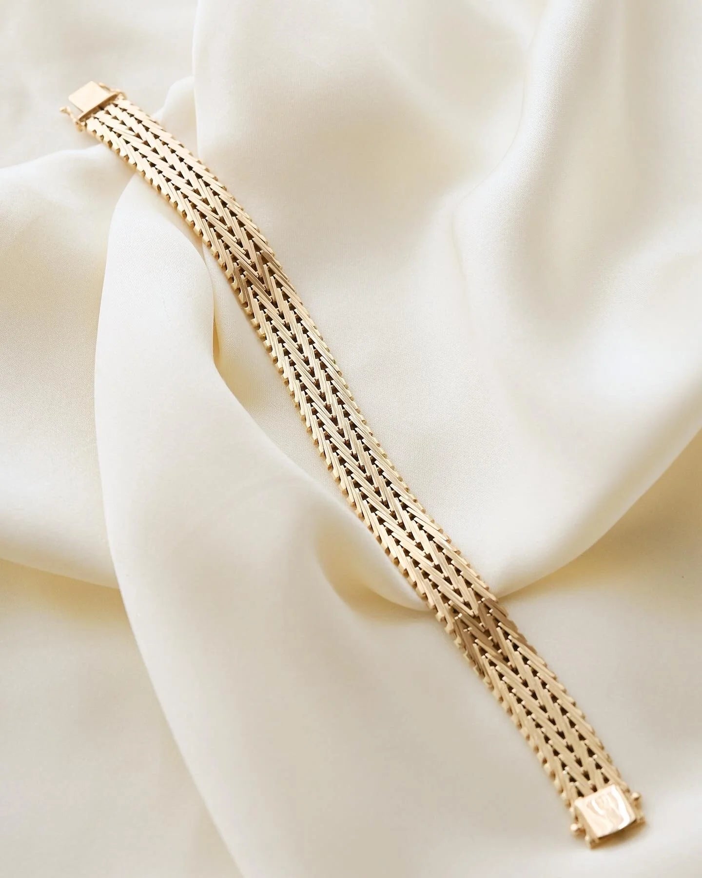 Heavy Gorg Danish Vintage Bracelet 14K Gold 1960s