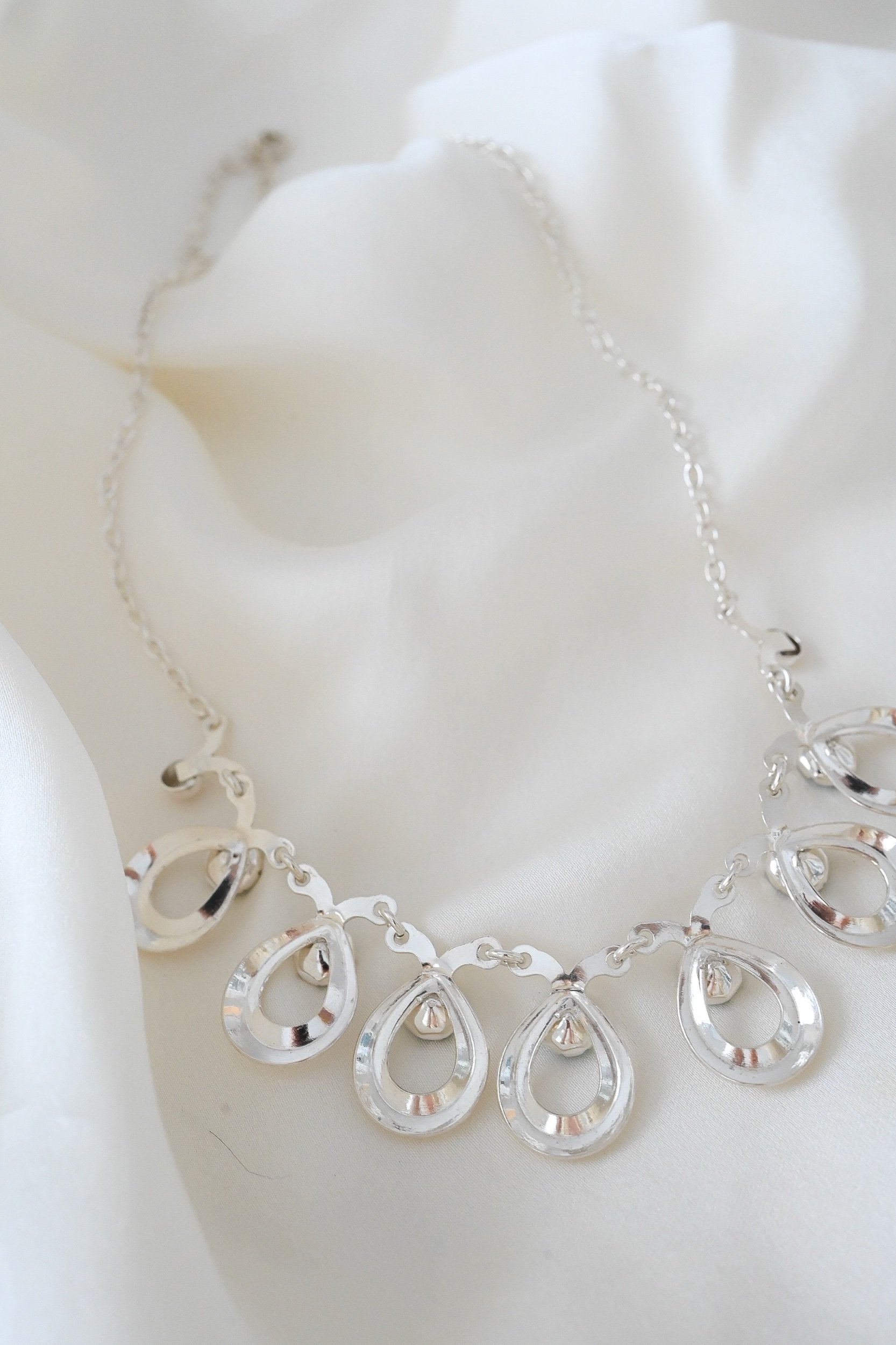 Gorgeous 1940s Vintage Hermann Siersbøl Sterling Silver Necklace Denmark