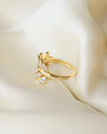Totally Unique Estate Diamond Leaf Ring 18K Gold