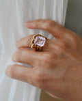 Rare Pink Sapphire Ring Size 7 18K Gold 1950s