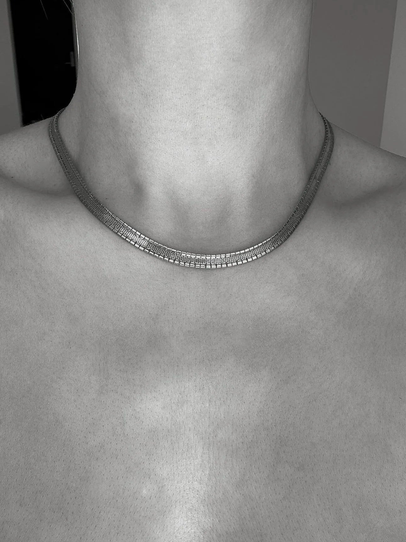 Sexy Two Sided Silver Vintage Necklace 1960