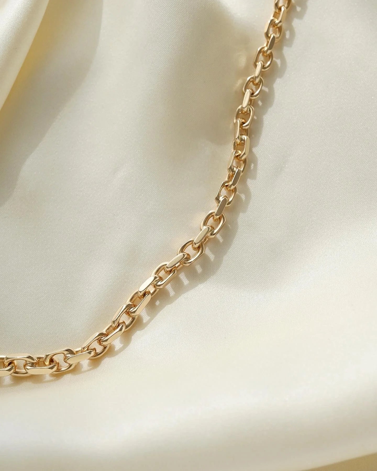 Glowing Heavy Danish Vintage Anchor Chain 14K Gold