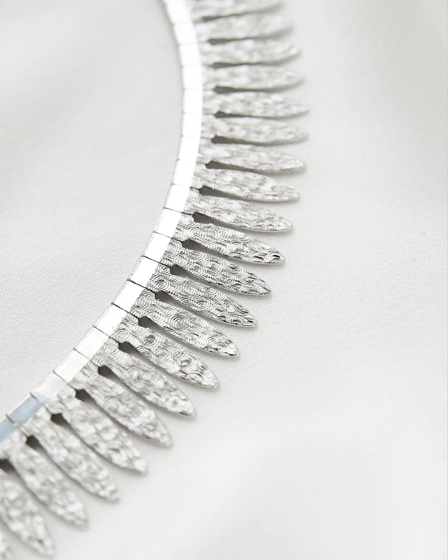 Sublime Silver Necklace Cleopatra Style Sweden 1970s
