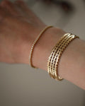 Rare Danish Vintage Double Row Geneva Bracelet 14K Gold 1960