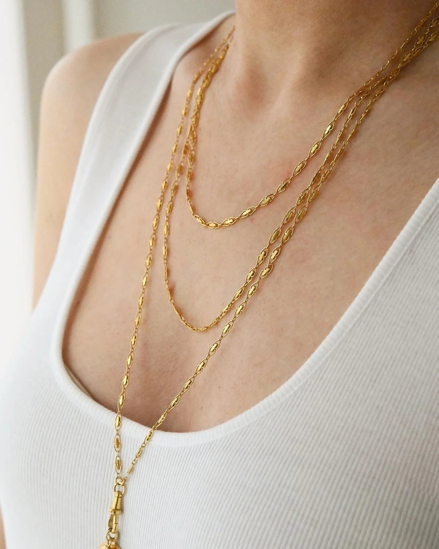 Extraordinary Rare 67.7 Inches Long Guard Chain Antique 18K Gold