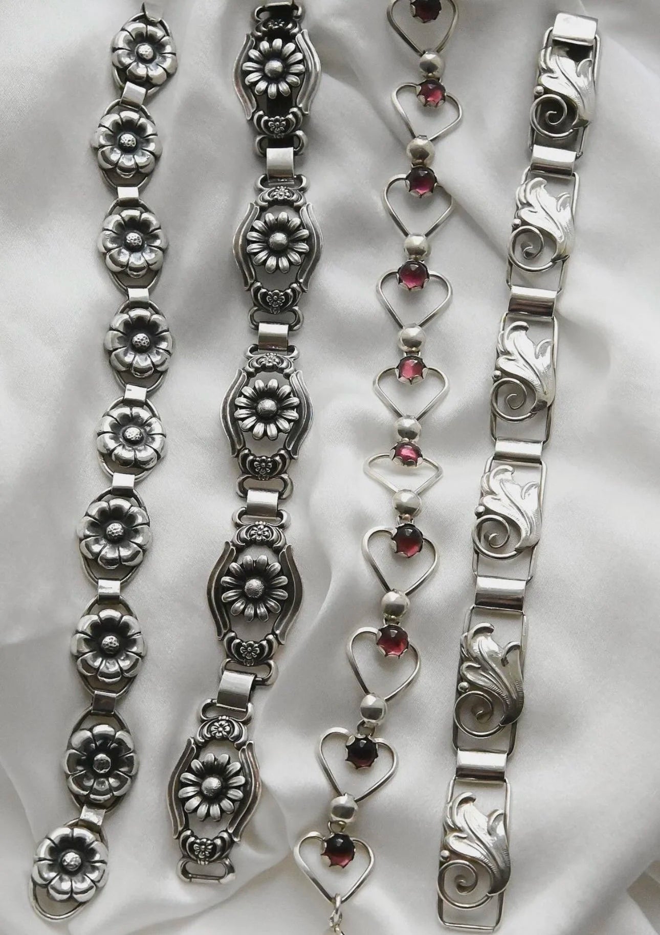 69 Year Old Silver Flower Dream 24 Grams Bracelet 1955 Sweden