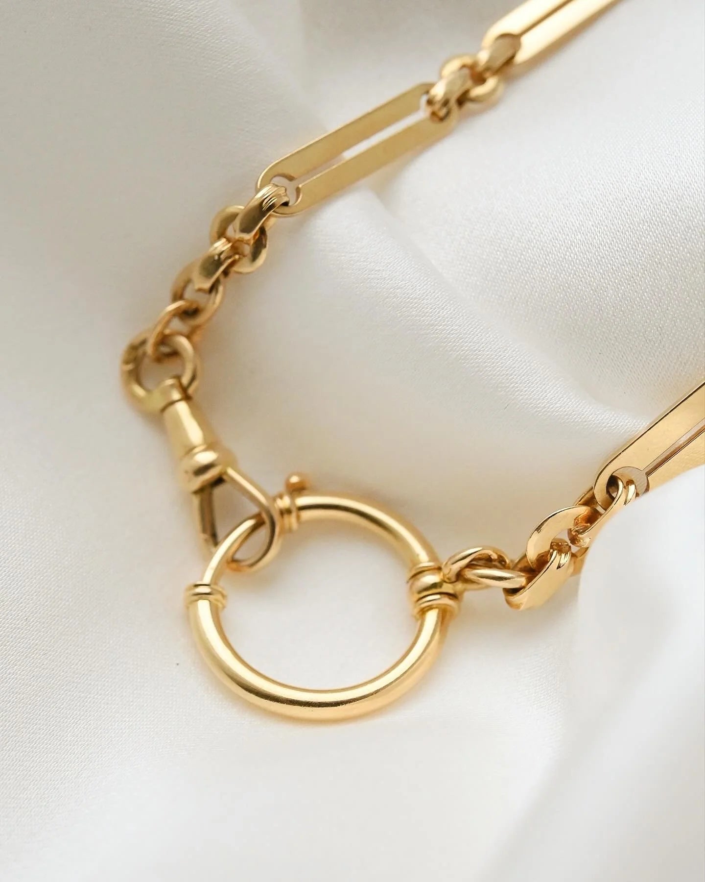Dreamy 16 Grams Antique Watch Chain Fully Marked 18K Gold 1928