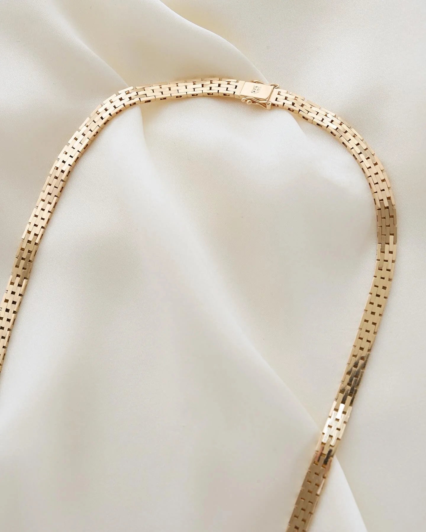 Gorg Mid Size Brick Link Chain 14K Gold 1960s