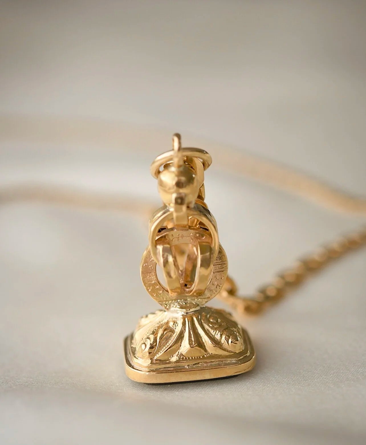 Small Antique Blood Stone Seal Fob Pendant 1880s