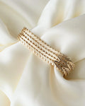 Sublime Danish Vintage Geneva Link Double Row Bracelet 14K Gold 1960