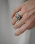 Stunning 18K White Gold Ring w Aquamarine and Diamonds 18K White Gold