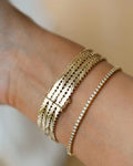 Danish Vintage Double Row Geneva Link Bracelet 14K Gold