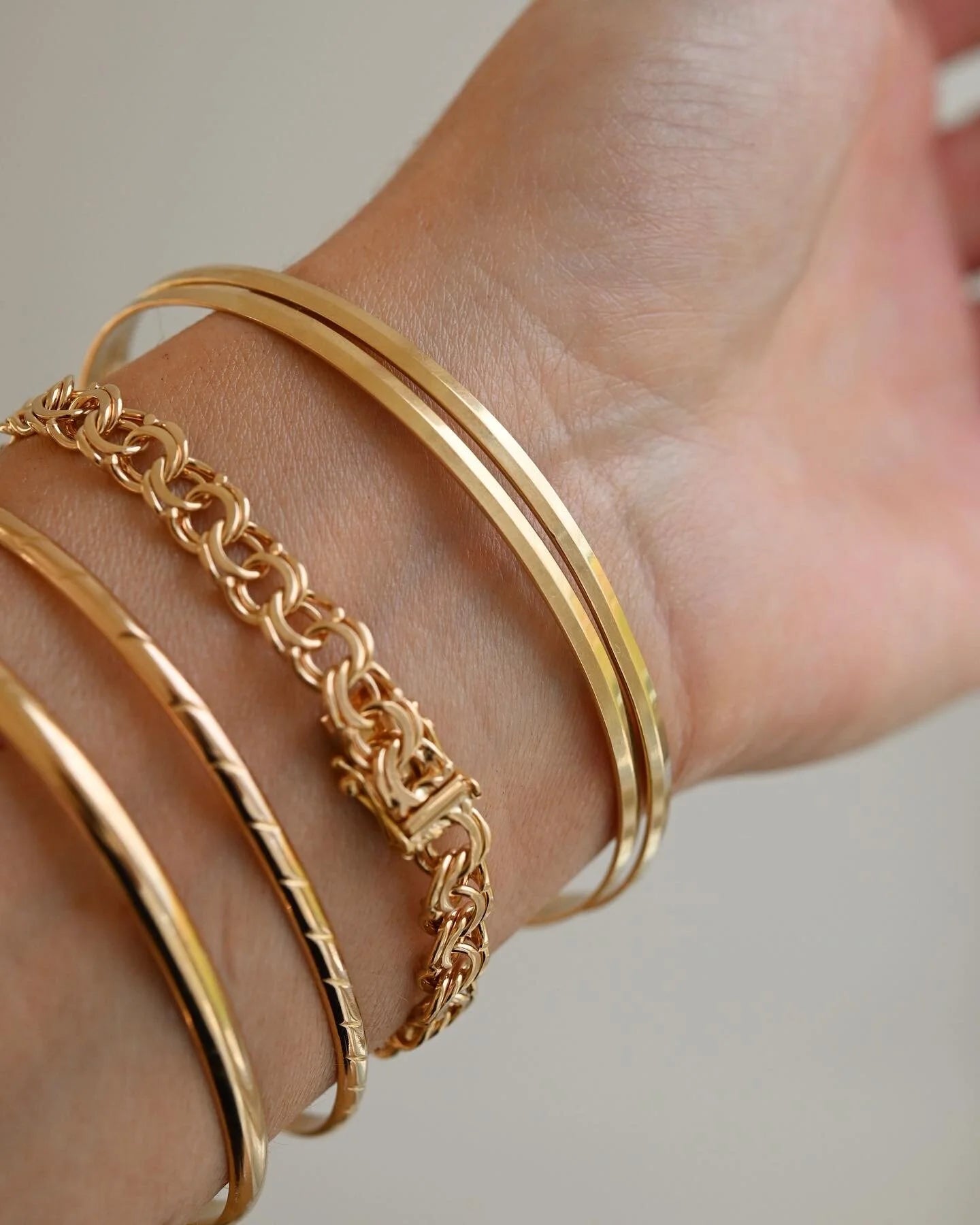 Two Vintage Bangles Sold As a Set of Two 18K Gold
