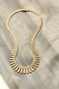 Amazing Graduated Brick Link Necklace 14K Gold 1960