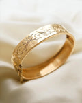 Exquisite Rare Antique French Engraved Bangle 18K Gold Paris 18/1900s
