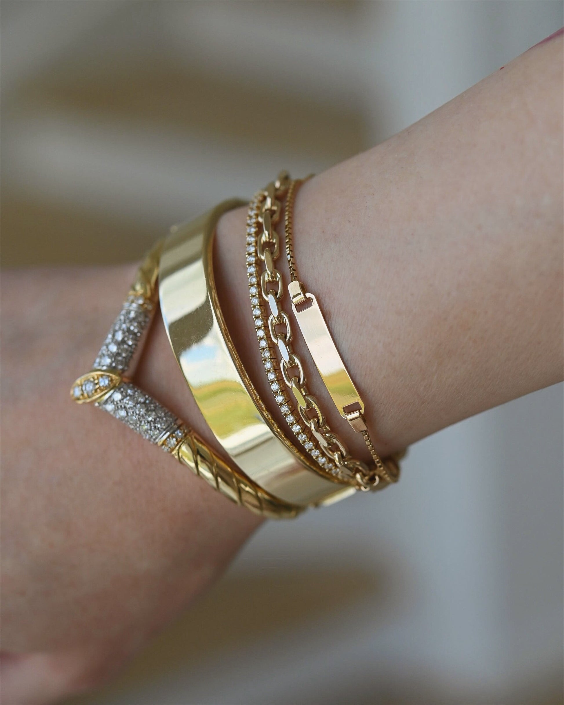 Danish Vintage Anchor Link Bracelet 6.25 Inches 14K Gold
