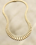 Beautiful Danish Graduated Brick Link Necklace 14K Gold 1960s