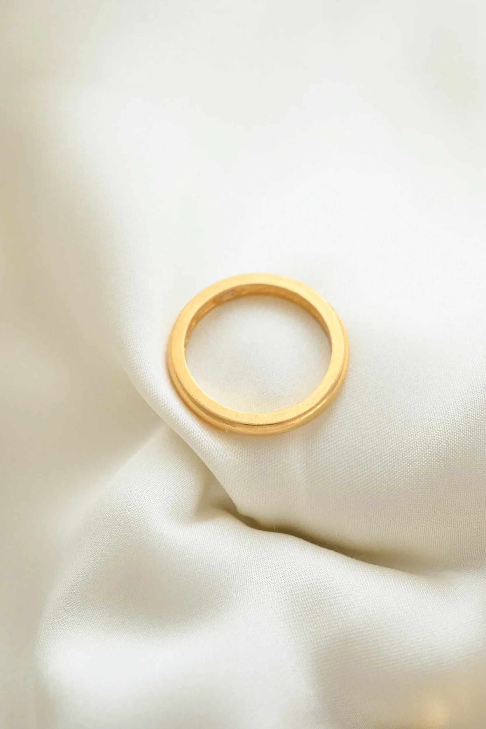 Happy 6.7 Grams Antique Heavy Inscribed Wedding Stacker Band 23K Gold 1934
