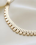 Dreamy Heavy Brick Link Vintage Necklace 14K Gold 1960
