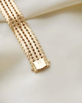 Gorg Wide Heavy Geneva Link Vintage Bracelet 14K Gold