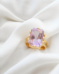 Breathtakingly Beautiful Rose De France Amethyst Cocktail Ring 18K Gold Mid 1900s