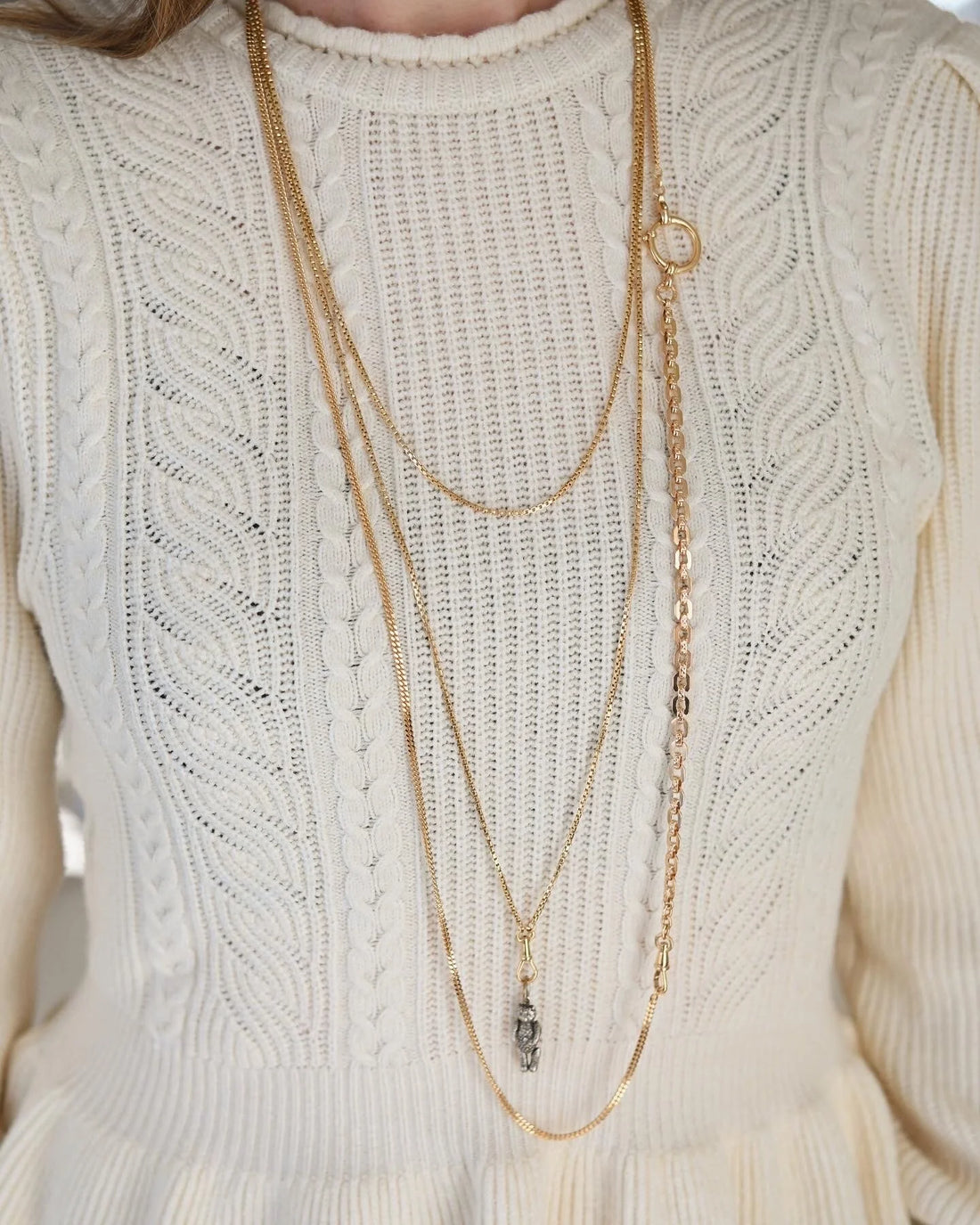 Heavy Sublime 60 Inches Long Guard Chain 18K Gold 1940s