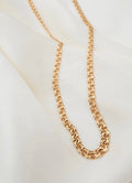 Amazing Radiant 18K Gold Bismarck Link Necklace in Gorg Color